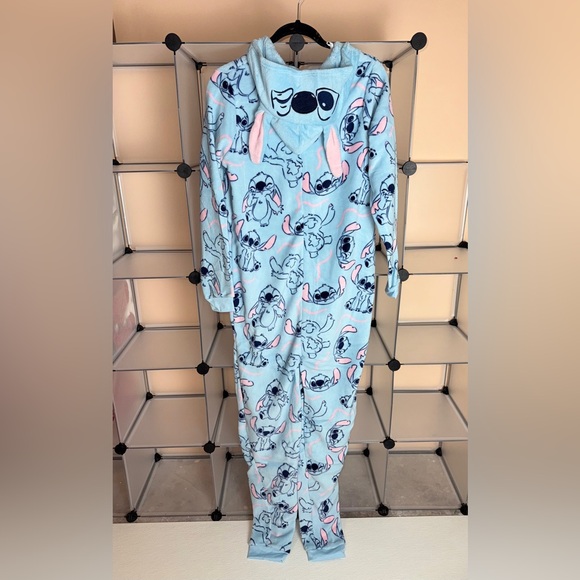 Disney Women's Stitch Light Blue Fleece PJ Onesie Size M NWOT - Picture 6 of 8